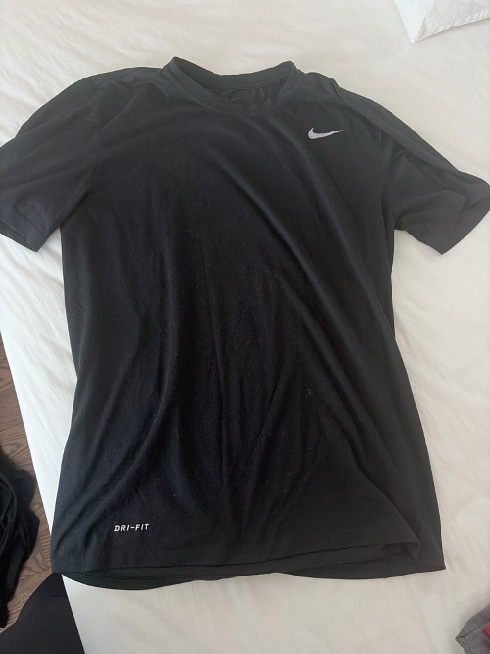 Nike Black Short Sleeve Dri-FIT Athletic Tee with Silver Swoosh